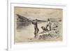 Panning Gold on the Yukon River Klondike Canada-C.e. Fripp-Framed Art Print