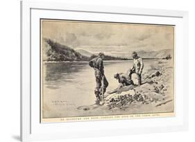 Panning Gold on the Yukon River Klondike Canada-C.e. Fripp-Framed Art Print