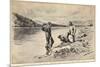 Panning Gold on the Yukon River Klondike Canada-C.e. Fripp-Mounted Art Print