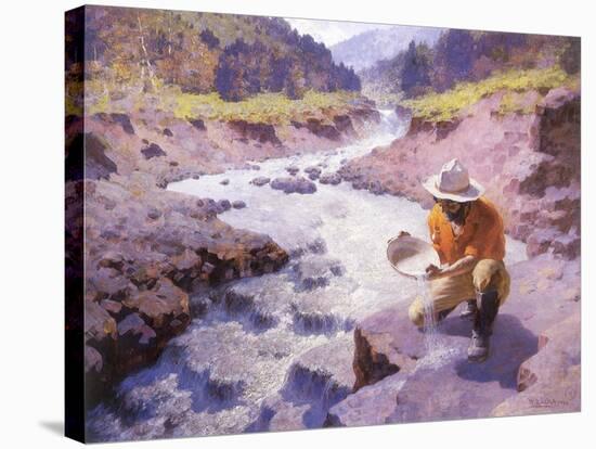 Panning Gold, Wyoming, 1949-William Robinson Leigh-Stretched Canvas