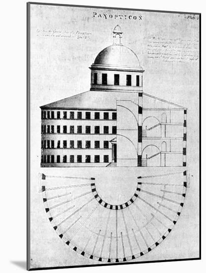 Panopticon -Prison Design by Jeremy Bentham-null-Mounted Photographic Print