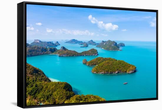 Panorama Ang Thong National Marine Park Islands. Sleeping Cow Island, Three Pillars Island, Ko Wua,-Kalamurzing-Framed Stretched Canvas