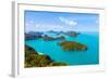 Panorama Ang Thong National Marine Park Islands. Sleeping Cow Island, Three Pillars Island, Ko Wua,-Kalamurzing-Framed Photographic Print