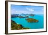 Panorama Ang Thong National Marine Park Islands. Sleeping Cow Island, Three Pillars Island, Ko Wua,-Kalamurzing-Framed Photographic Print