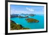 Panorama Ang Thong National Marine Park Islands. Sleeping Cow Island, Three Pillars Island, Ko Wua,-Kalamurzing-Framed Photographic Print