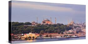 Panorama. Blue Mosque and Hagia Sophia on the Golden Horn. Istanbul. Turkey-Tom Norring-Stretched Canvas