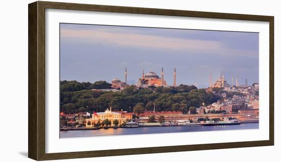 Panorama. Blue Mosque and Hagia Sophia on the Golden Horn. Istanbul. Turkey-Tom Norring-Framed Photographic Print