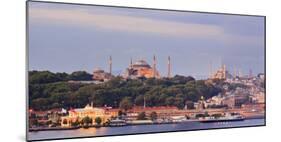 Panorama. Blue Mosque and Hagia Sophia on the Golden Horn. Istanbul. Turkey-Tom Norring-Mounted Photographic Print