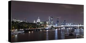 Panorama, City of London, St Paul's Cathedral, Anglican Cathedral, the Thames-Axel Schmies-Stretched Canvas