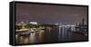 Panorama, City of London, the Thames, Night Photography, London, England, Uk-Axel Schmies-Framed Stretched Canvas