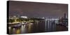 Panorama, City of London, the Thames, Night Photography, London, England, Uk-Axel Schmies-Stretched Canvas