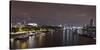 Panorama, City of London, the Thames, Night Photography, London, England, Uk-Axel Schmies-Stretched Canvas