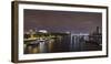 Panorama, City of London, the Thames, Night Photography, London, England, Uk-Axel Schmies-Framed Photographic Print