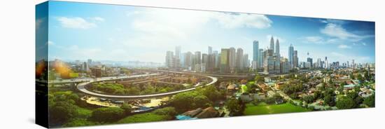 Panorama Cityscape View in the Middle of Kuala Lumpur City Center ,Day Time , Malaysia .-null-Stretched Canvas