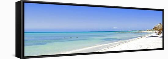 Panorama from Palm Beach on Aruba Island-nilayaji-Framed Stretched Canvas