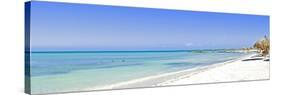 Panorama from Palm Beach on Aruba Island-nilayaji-Stretched Canvas