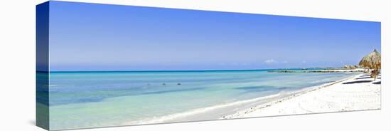 Panorama from Palm Beach on Aruba Island-nilayaji-Stretched Canvas