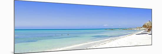 Panorama from Palm Beach on Aruba Island-nilayaji-Mounted Photographic Print