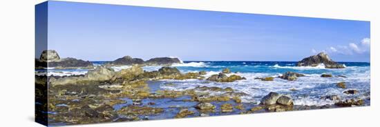 Panorama from the Natural Pool in the Wild Ocean on Aruba-nilayaji-Stretched Canvas