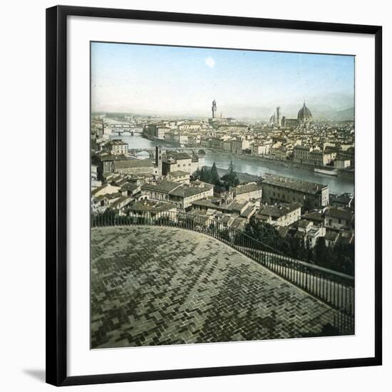 Panorama from the Piazzale Michelangelo, Florence (Italy), Circa 1895-Leon, Levy et Fils-Framed Photographic Print