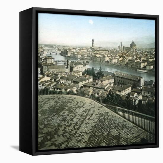 Panorama from the Piazzale Michelangelo, Florence (Italy), Circa 1895-Leon, Levy et Fils-Framed Stretched Canvas