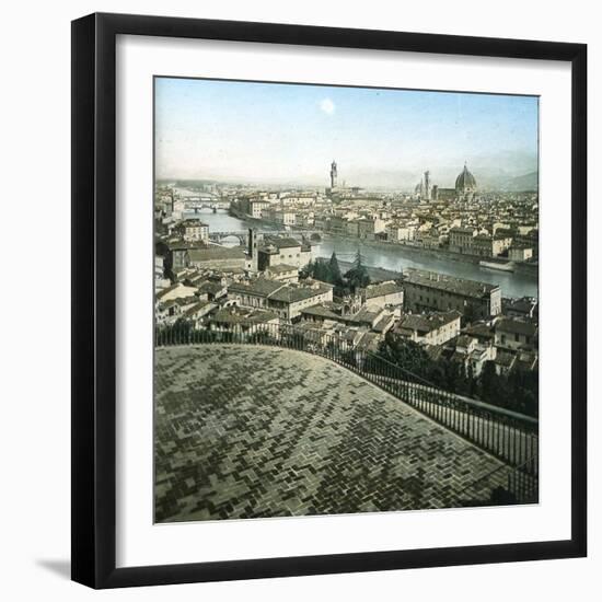 Panorama from the Piazzale Michelangelo, Florence (Italy), Circa 1895-Leon, Levy et Fils-Framed Photographic Print