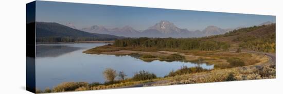 Panorama, Horseshoe Bend, Grand Teton National Park, Wyoming, USA-Tom Norring-Stretched Canvas