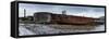 Panorama, Iceland, Djupavik, Former Fish Factory and Ship Wreck-Catharina Lux-Framed Stretched Canvas