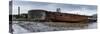 Panorama, Iceland, Djupavik, Former Fish Factory and Ship Wreck-Catharina Lux-Stretched Canvas