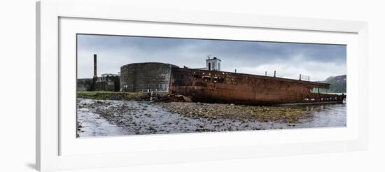 Panorama, Iceland, Djupavik, Former Fish Factory and Ship Wreck-Catharina Lux-Framed Photographic Print