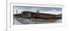 Panorama, Iceland, Djupavik, Former Fish Factory and Ship Wreck-Catharina Lux-Framed Photographic Print