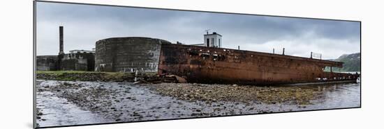 Panorama, Iceland, Djupavik, Former Fish Factory and Ship Wreck-Catharina Lux-Mounted Photographic Print