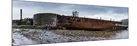 Panorama, Iceland, Djupavik, Former Fish Factory and Ship Wreck-Catharina Lux-Mounted Photographic Print