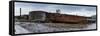 Panorama, Iceland, Djupavik, Former Fish Factory and Ship Wreck-Catharina Lux-Framed Stretched Canvas