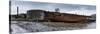 Panorama, Iceland, Djupavik, Former Fish Factory and Ship Wreck-Catharina Lux-Stretched Canvas