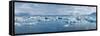 Panorama, Jškulsarlon - Glacier Lagoon in Morning Light-Catharina Lux-Framed Stretched Canvas