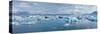 Panorama, Jškulsarlon - Glacier Lagoon in Morning Light-Catharina Lux-Stretched Canvas