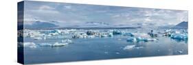 Panorama, Jškulsarlon - Glacier Lagoon in Morning Light-Catharina Lux-Stretched Canvas