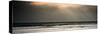 Panorama Landscape Image of Sun Beams over Calm Sea at Sunset-Veneratio-Stretched Canvas