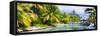 Panorama of a Beautiful Coast with Otemanu Mountain View on Bora Bora Island-BlueOrange Studio-Framed Stretched Canvas