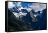 Panorama of a Colored Mountain Landscape in South Tyrol, Italy with the Snow Covered Mountains. Hig-nadia_if-Framed Stretched Canvas