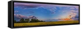 Panorama of a Colorful Sunset over a Prairie in Alberta, Canada-Stocktrek Images-Framed Stretched Canvas