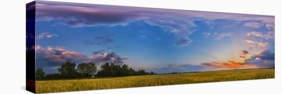 Panorama of a Colorful Sunset over a Prairie in Alberta, Canada-Stocktrek Images-Stretched Canvas