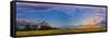 Panorama of a Colorful Sunset over a Prairie in Alberta, Canada-Stocktrek Images-Framed Stretched Canvas