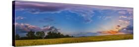 Panorama of a Colorful Sunset over a Prairie in Alberta, Canada-Stocktrek Images-Stretched Canvas