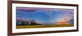 Panorama of a Colorful Sunset over a Prairie in Alberta, Canada-Stocktrek Images-Framed Photographic Print