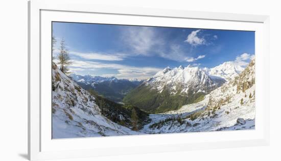 Panorama of Alpe Fora with Monte Disgrazia in the background, Malenco Valley, Province of Sondrio, -Roberto Moiola-Framed Photographic Print