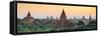 Panorama of  Bagan Temple at Sunset, Myanmar-lkunl-Framed Stretched Canvas