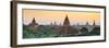 Panorama of  Bagan Temple at Sunset, Myanmar-lkunl-Framed Photographic Print