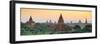 Panorama of  Bagan Temple at Sunset, Myanmar-lkunl-Framed Photographic Print